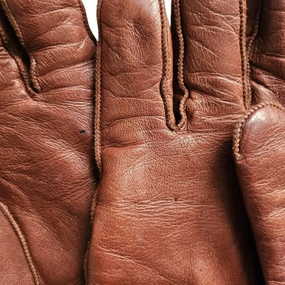 vintage coach leather + cashmere gloves